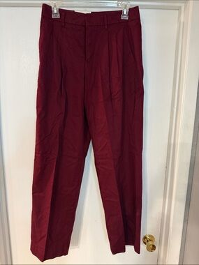 Target Women Pleated Dress Pants - Burgundy